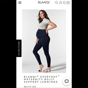 Blanqi maternity leggings size medium NWT dark blue
